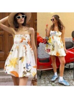 Altuzarra Floral Print Balloon Mini Dress